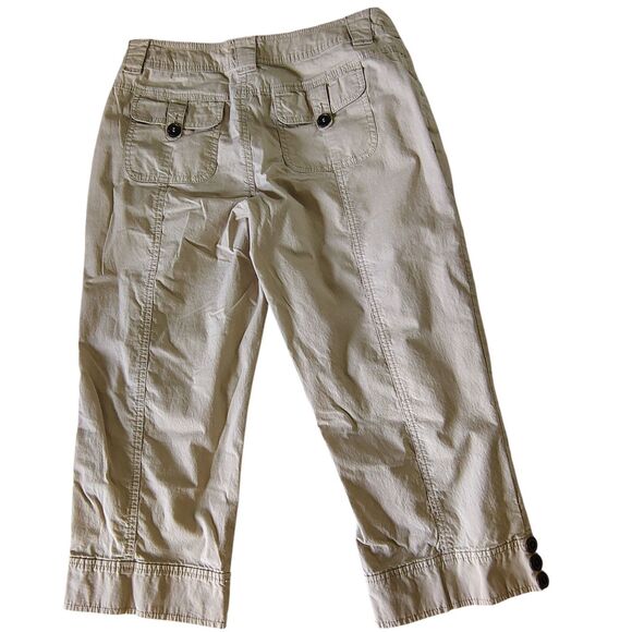 Chico's VTG Straight Leg Beige Stretch Mid-rise Capri Pants Size S/4 Women's - Picture 2 of 8